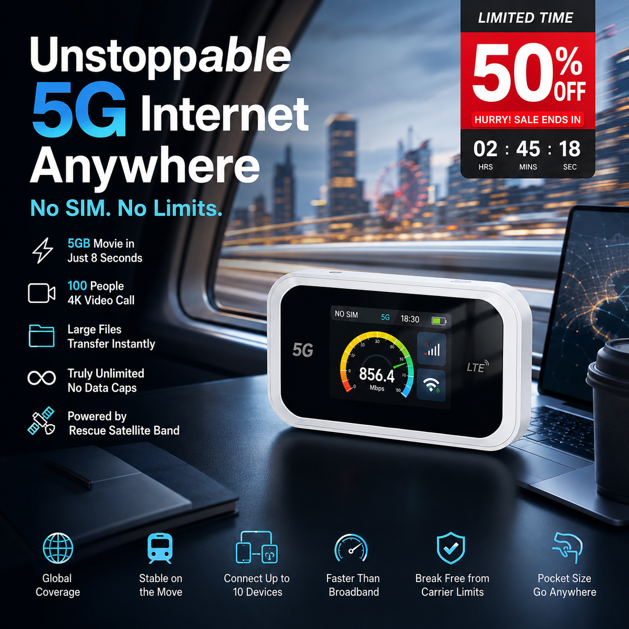 📶Limited-Time Offer-Mobile hotspot with full Wi-Fi coverage