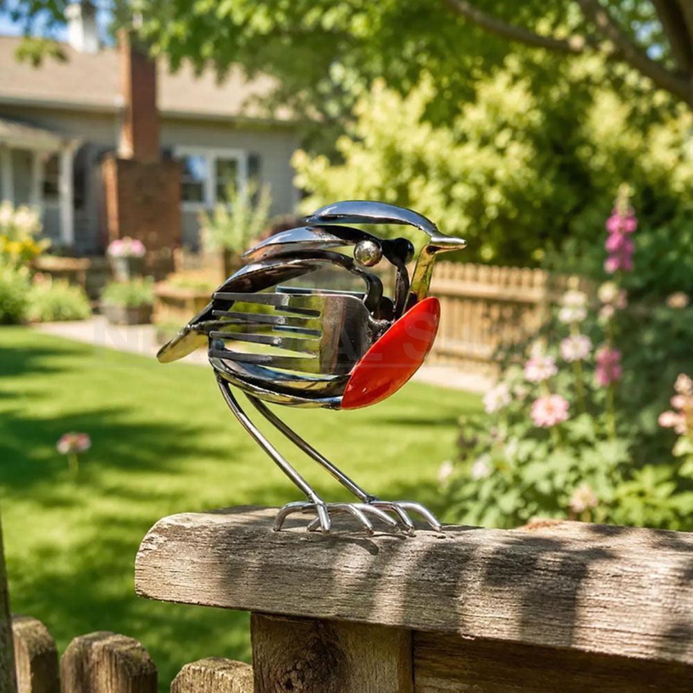 Handmade Robin Scrap Metal Art Sculpture Garden Decor