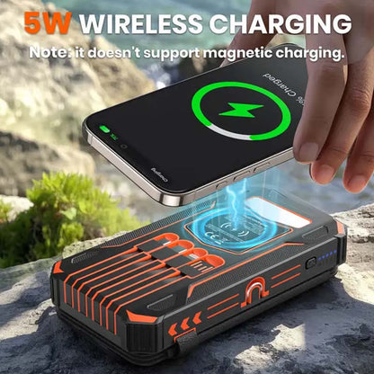 🔥Christmas Limited-Time Offer: 50% OFF!!!🔥20000mAh Solar Power Bank with Foldable Panels, Wireless Charging & LED Flashlight